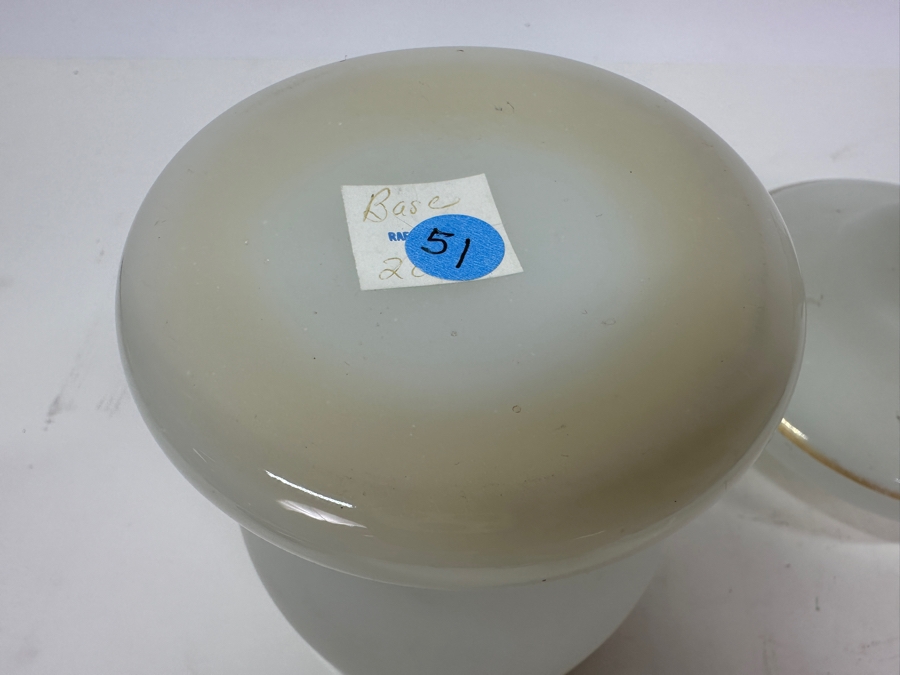 Antique Opaline Glass: White Jar With Lid 9'H Appraised $95 [Photo 9]