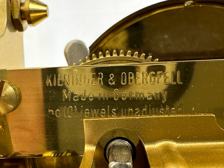 Vintage Brass Kundo Kieninger & Obergfell Anniversary Clock Working  4.5'W X 3.5'D X 7.5'H [Photo 13]