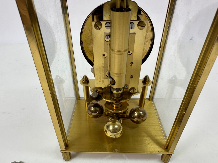 Vintage Brass Kundo Kieninger & Obergfell Anniversary Clock Working  4.5'W X 3.5'D X 7.5'H [Photo 11]