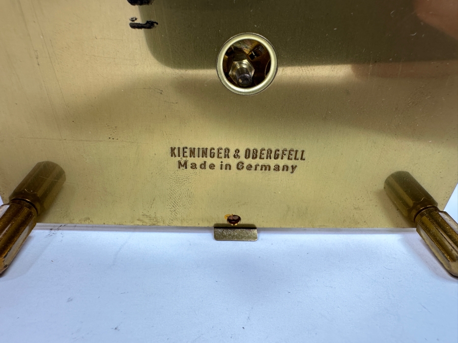 Vintage Brass Kundo Kieninger & Obergfell Anniversary Clock Working  4.5'W X 3.5'D X 7.5'H [Photo 19]