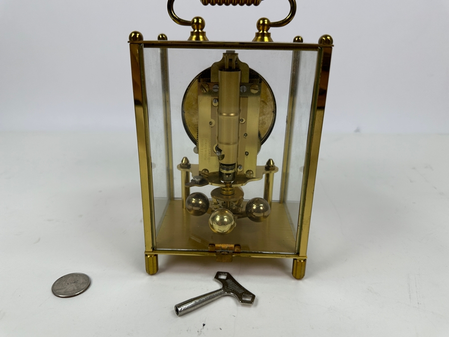 Vintage Brass Kundo Kieninger & Obergfell Anniversary Clock Working  4.5'W X 3.5'D X 7.5'H [Photo 10]