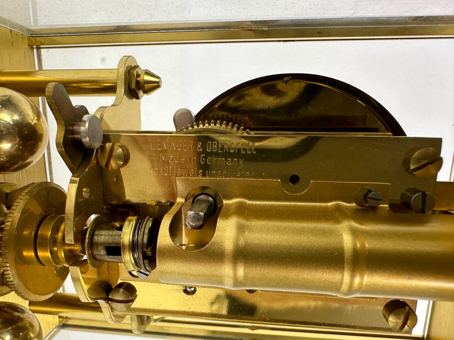 Vintage Brass Kundo Kieninger & Obergfell Anniversary Clock Working  4.5'W X 3.5'D X 7.5'H [Photo 12]