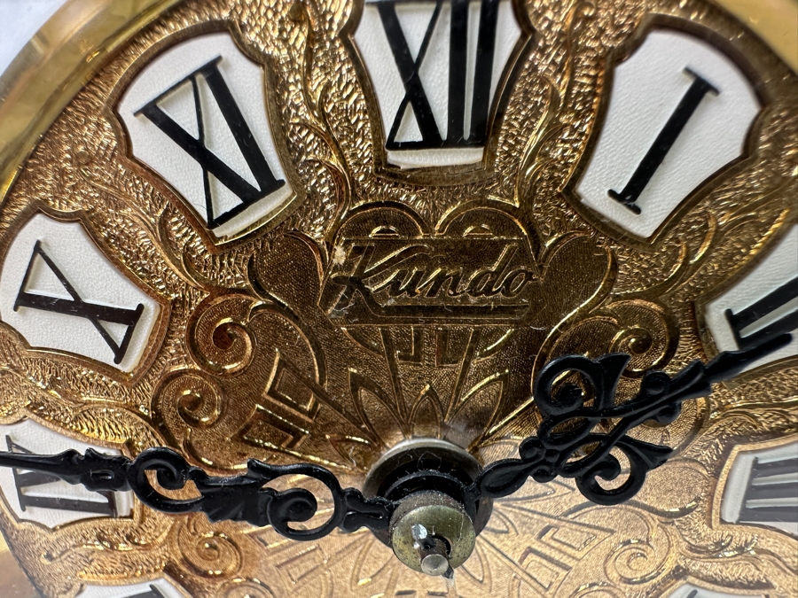 Vintage Brass Kundo Kieninger & Obergfell Anniversary Clock Working  4.5'W X 3.5'D X 7.5'H [Photo 4]