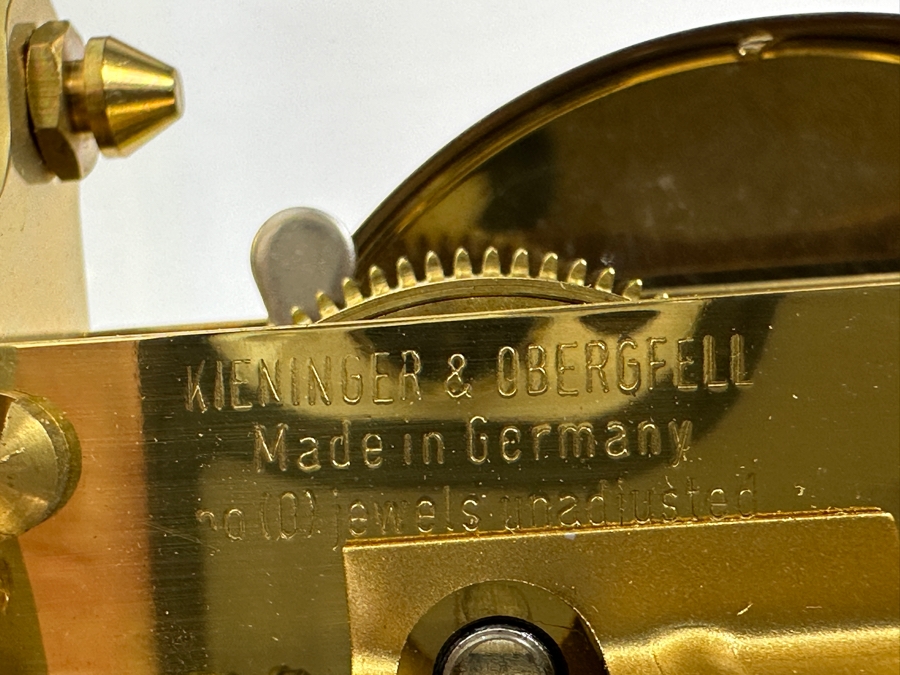 Vintage Brass Kundo Kieninger & Obergfell Anniversary Clock Working  4.5'W X 3.5'D X 7.5'H [Photo 15]