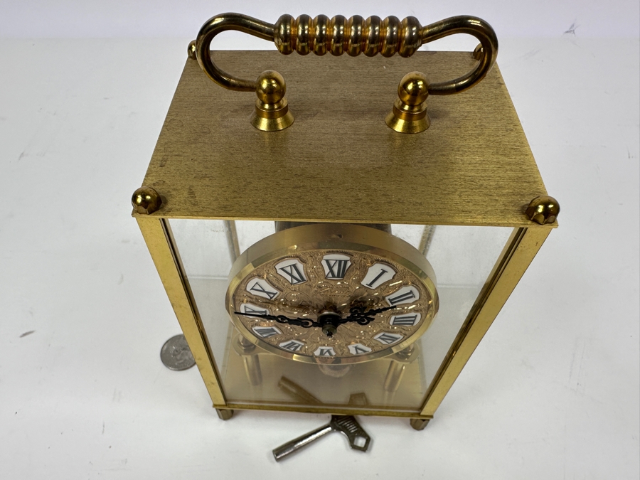 Vintage Brass Kundo Kieninger & Obergfell Anniversary Clock Working  4.5'W X 3.5'D X 7.5'H [Photo 9]