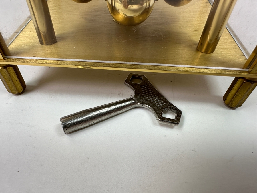 Vintage Brass Kundo Kieninger & Obergfell Anniversary Clock Working  4.5'W X 3.5'D X 7.5'H [Photo 8]