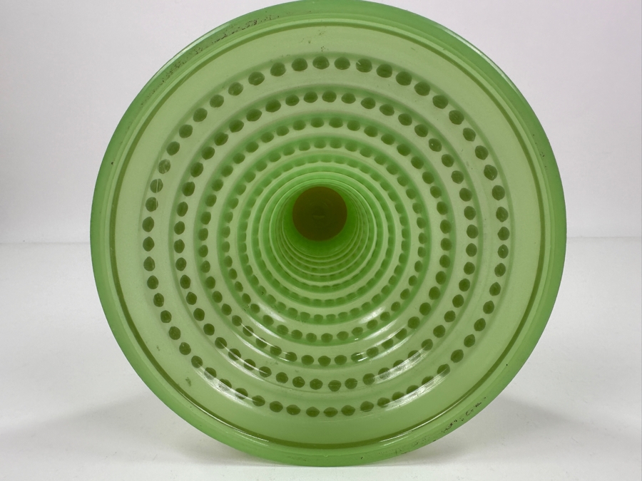 Antique Opaline Glass: Large Pink & Green Chalice With Gold Dots And Trim 11.5'H Appraised $475 [Photo 5]