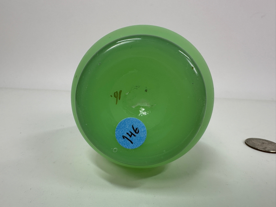 Antique Opaline Glass: Green Perfume Bottle With Stopper 7.5'H Appraised $70 [Photo 6]