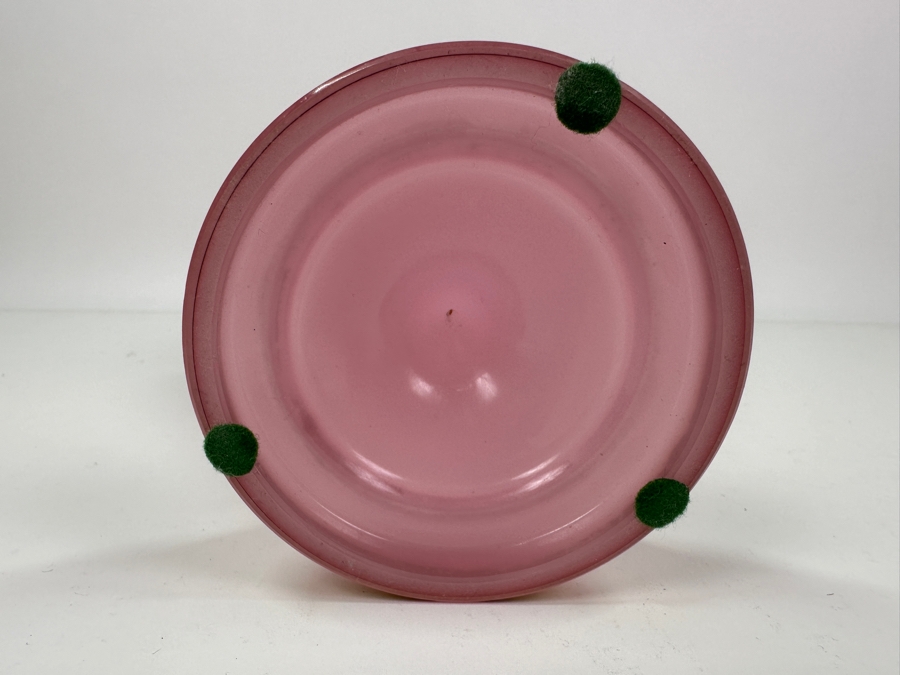 Antique Opaline Glass: Pink Vase With Gold Decor 13'H Appraised $325 [Photo 8]