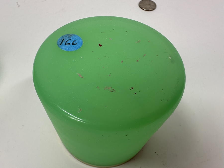 Antique Opaline Glass: Green Powder Box With Lid 5.25'H Appraised $75 [Photo 8]