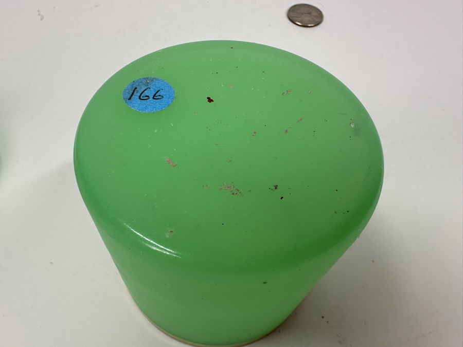 Antique Opaline Glass: Green Powder Box With Lid 5.25'H Appraised $75 [Photo 9]
