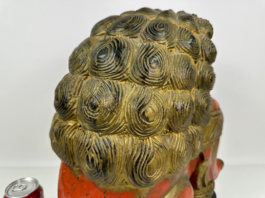 Vintage Chinese Carved Wooden Foo Dog Lion, Heavy 8.5'W X 12'D X 17'H [Photo 11]