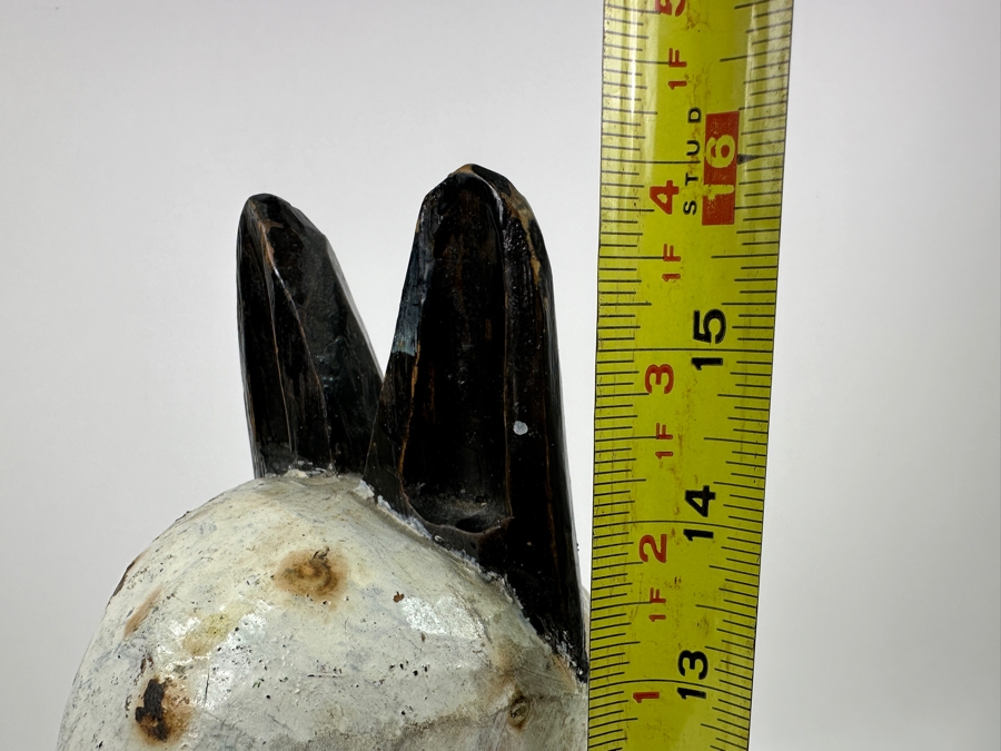 Vintage Carved Wooden Polychrome Folk Art Cat Sculpture 16'H [Photo 9]