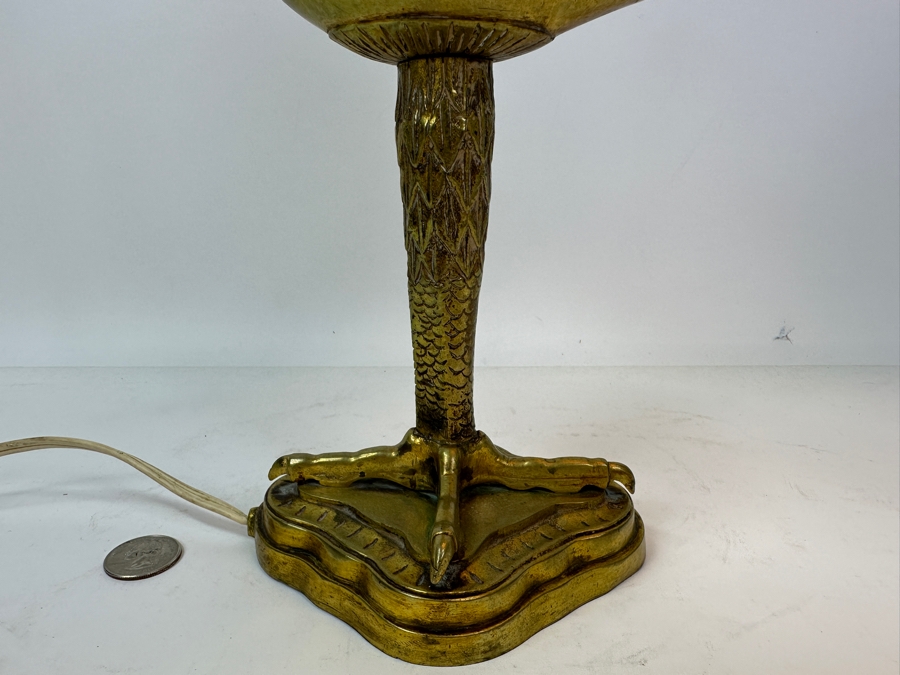 Vintage French Brass Aladdin Genie Style Table Lamp With Hanging Shade Muller Freres Style 18'H [Photo 12]