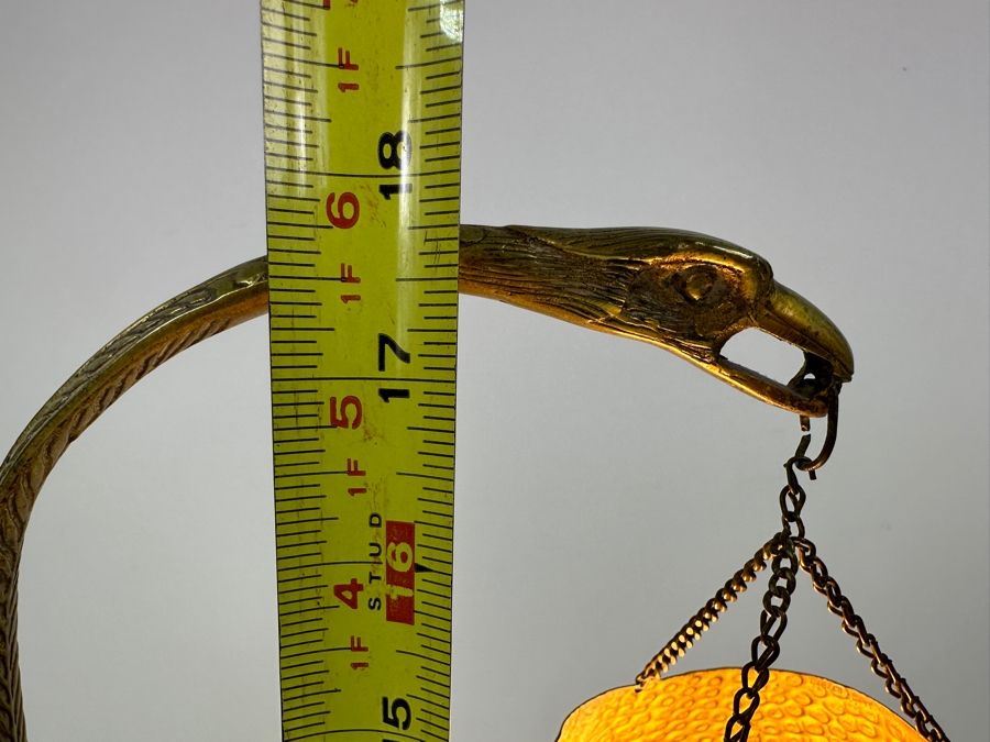 Vintage French Brass Aladdin Genie Style Table Lamp With Hanging Shade Muller Freres Style 18'H [Photo 13]