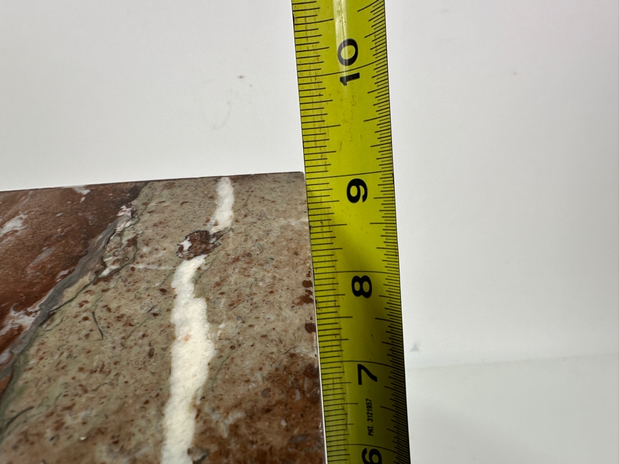 Vintage French Marble With Applied Metal Roses Mantle Clock Converted To Modern Quartz Movement Working 13'W X 5'D X 9'H [Photo 12]