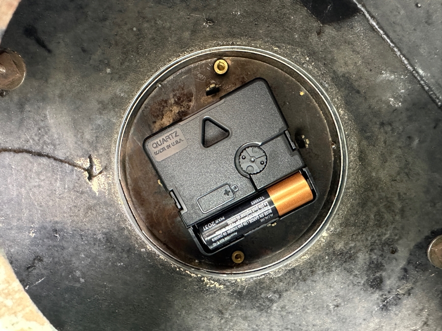 Vintage French Marble With Applied Metal Roses Mantle Clock Converted To Modern Quartz Movement Working 13'W X 5'D X 9'H [Photo 10]