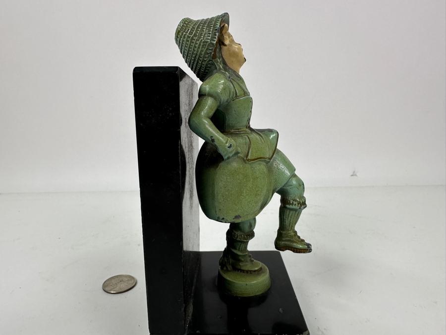 Vintage J B Hirsch Polychrome Metal Dancing Girl Bookend Figurine 6.5'H [Photo 7]