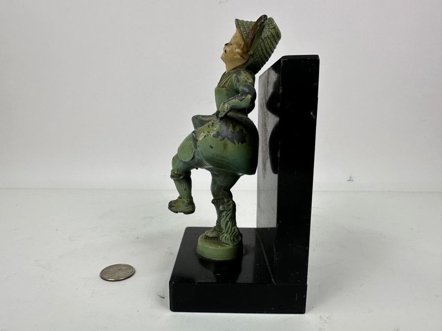 Vintage J B Hirsch Polychrome Metal Dancing Girl Bookend Figurine 6.5'H [Photo 4]