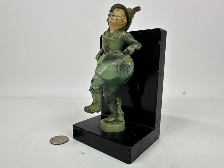 Vintage J B Hirsch Polychrome Metal Dancing Girl Bookend Figurine 6.5'H [Photo 3]