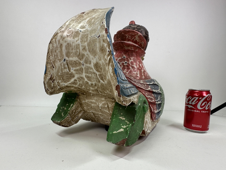 Large Vintage Large Hand Carved Wooden Polychrome Hen Duck 15'W X 8'D X 13'H [Photo 5]