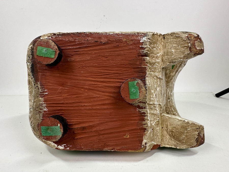 Large Vintage Large Hand Carved Wooden Polychrome Hen Duck 15'W X 8'D X 13'H [Photo 9]