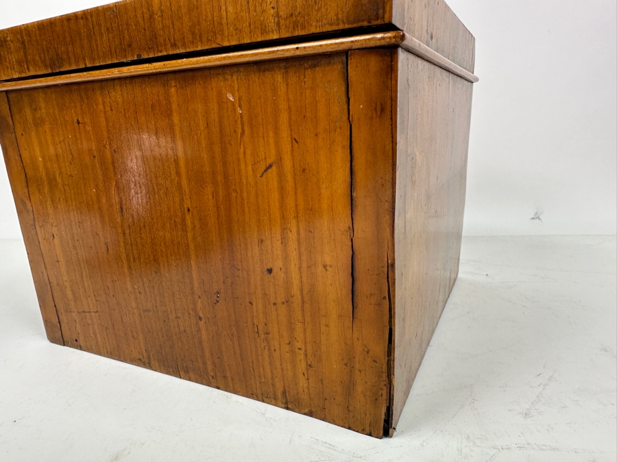 Antique Wooden Inlaid Star Box See Photos For Issues 7.75'W X 7.75'D X 7'H [Photo 15]