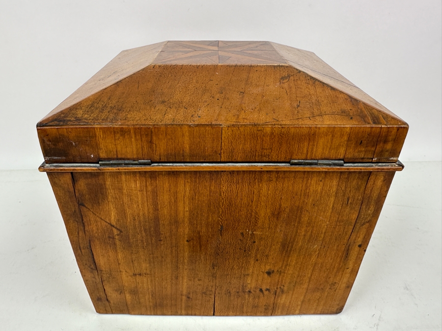 Antique Wooden Inlaid Star Box See Photos For Issues 7.75'W X 7.75'D X 7'H [Photo 8]