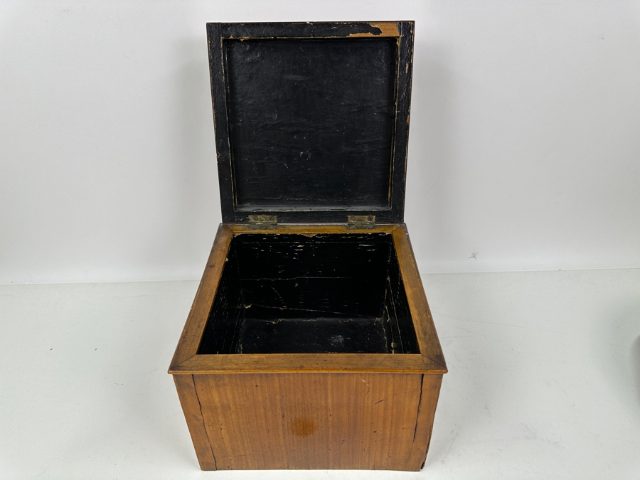 Antique Wooden Inlaid Star Box See Photos For Issues 7.75'W X 7.75'D X 7'H [Photo 10]