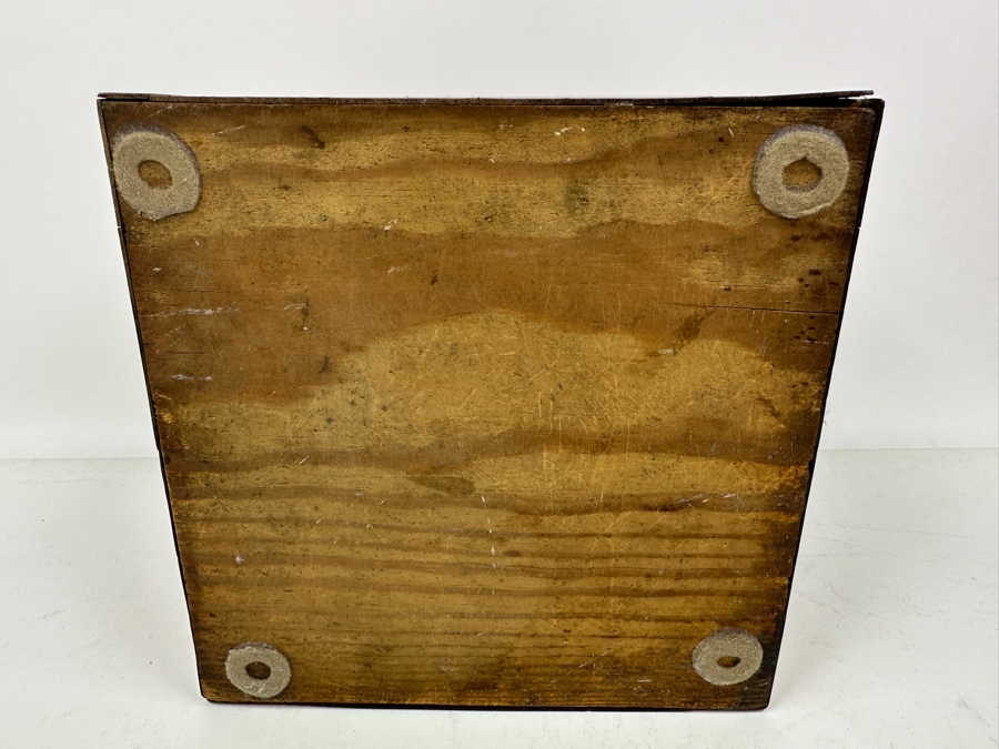 Antique Wooden Inlaid Star Box See Photos For Issues 7.75'W X 7.75'D X 7'H [Photo 13]