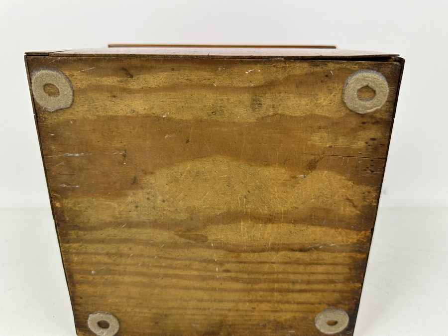 Antique Wooden Inlaid Star Box See Photos For Issues 7.75'W X 7.75'D X 7'H [Photo 14]