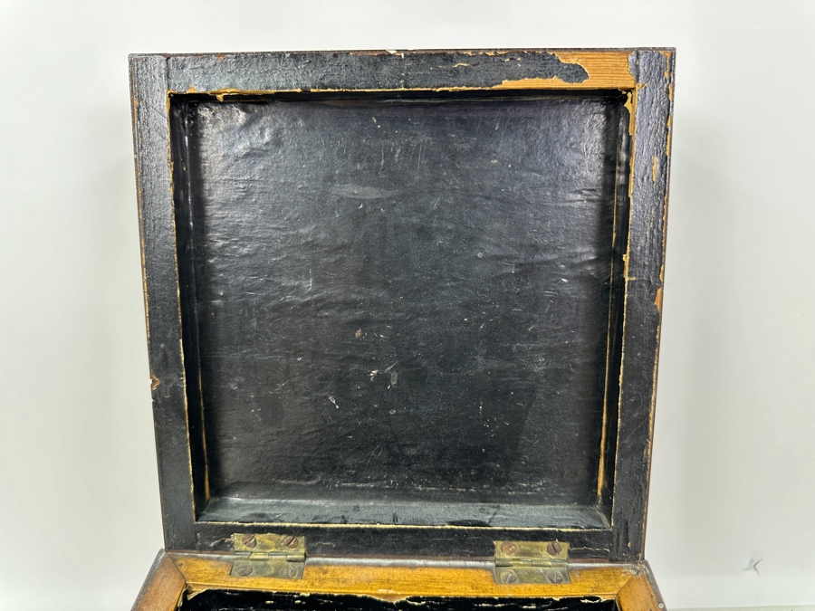 Antique Wooden Inlaid Star Box See Photos For Issues 7.75'W X 7.75'D X 7'H [Photo 11]