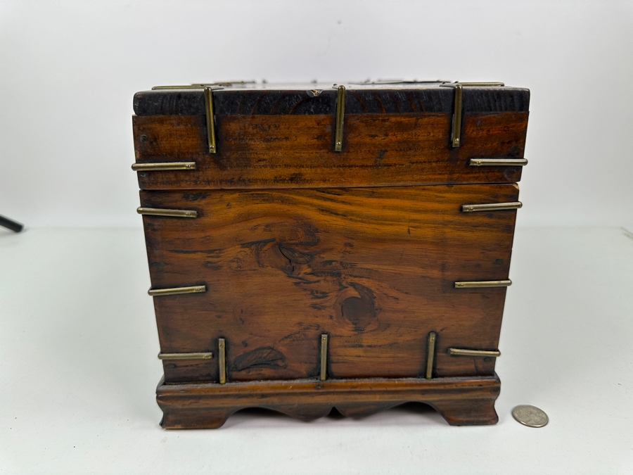 Vintage Chinese Wooden & Brass Box 16.5'W X 9.5'D X 9'H [Photo 7]