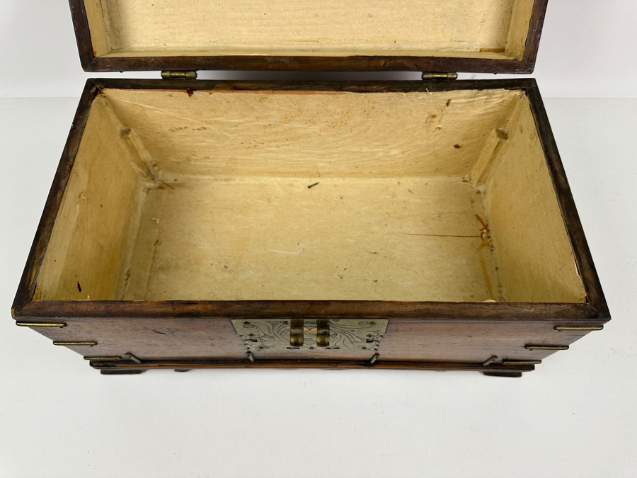 Vintage Chinese Wooden & Brass Box 16.5'W X 9.5'D X 9'H [Photo 12]