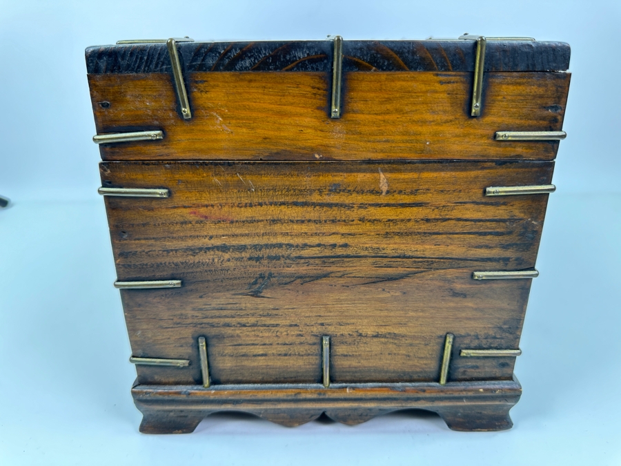 Vintage Chinese Wooden & Brass Box 16.5'W X 9.5'D X 9'H [Photo 10]