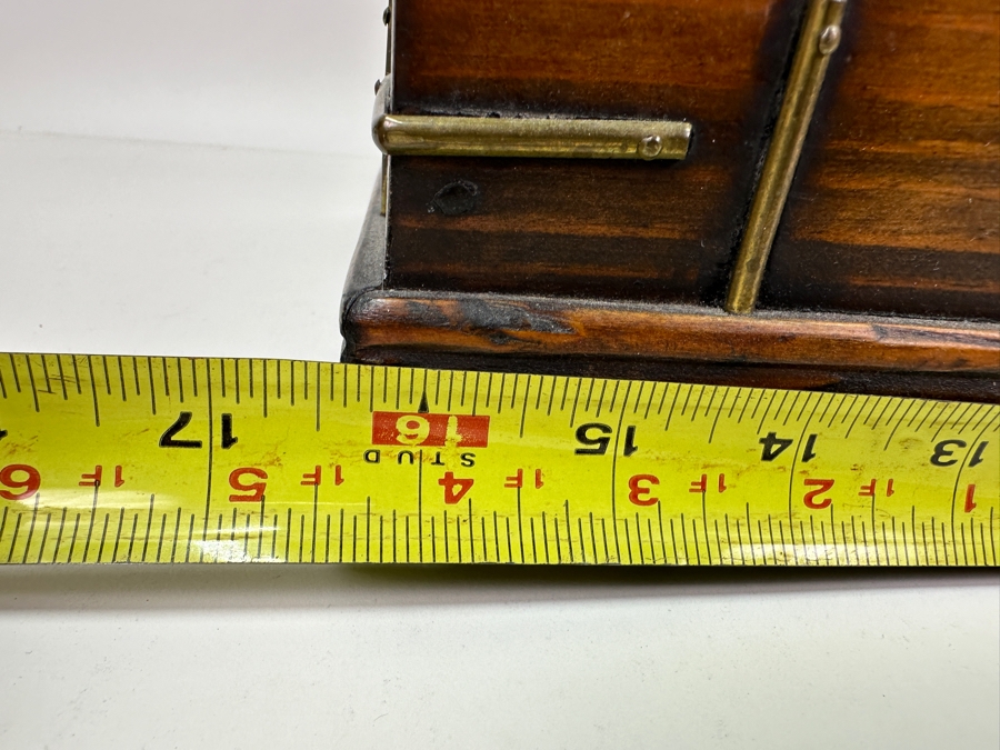 Vintage Chinese Wooden & Brass Box 16.5'W X 9.5'D X 9'H [Photo 13]