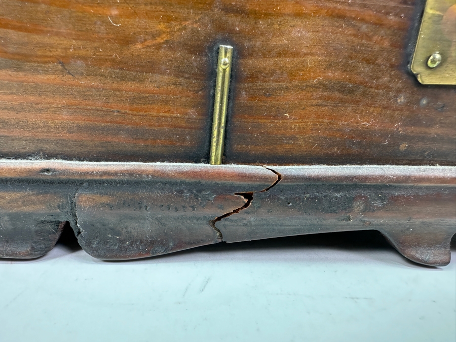 Vintage Chinese Wooden & Brass Box 16.5'W X 9.5'D X 9'H [Photo 9]