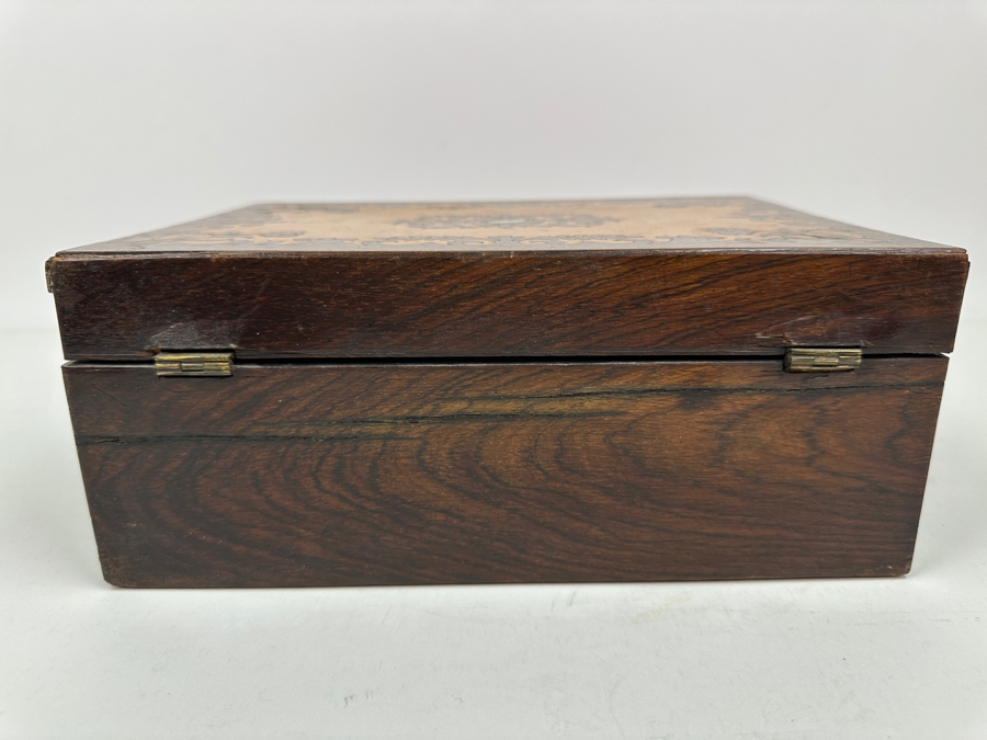 Vintage Exquisite Inlaid Box 10'W X 7.5'D X 4'H [Photo 8]