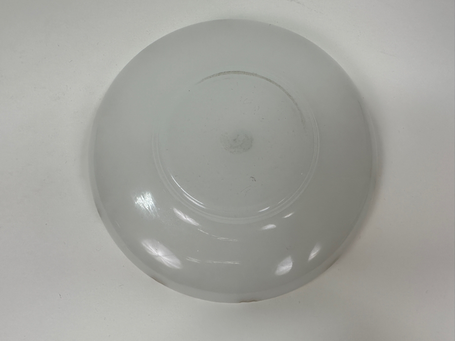 Antique Opaline Glass: White Plate With Gold Decor Has Chip 6.75'W X 1.5'H Appraised $30 [Photo 6]