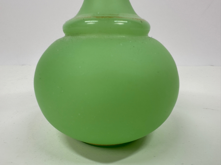 Antique Opaline Glass: Green Bud Vase 6'H Appraised $30 [Photo 5]