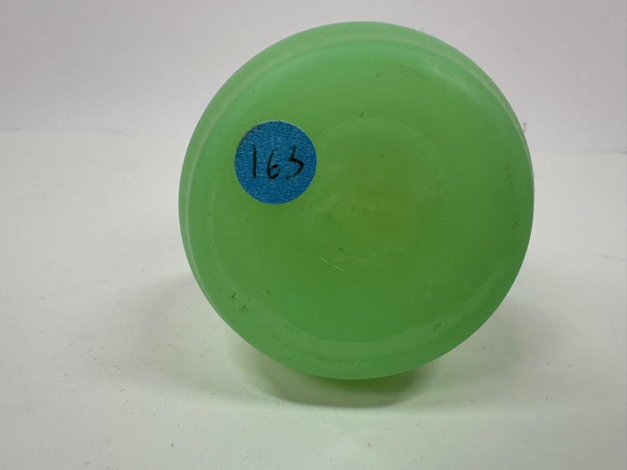 Antique Opaline Glass: Green Perfume Bottle With Stopper 5.75'H Appraised $40 [Photo 6]