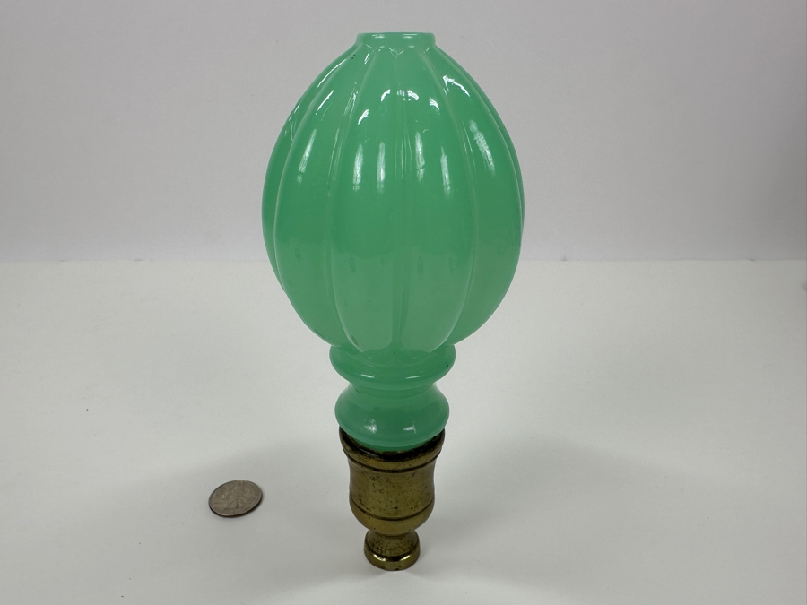 Antique Opaline Glass: Green Newel Post 7.5'L [Photo 6]
