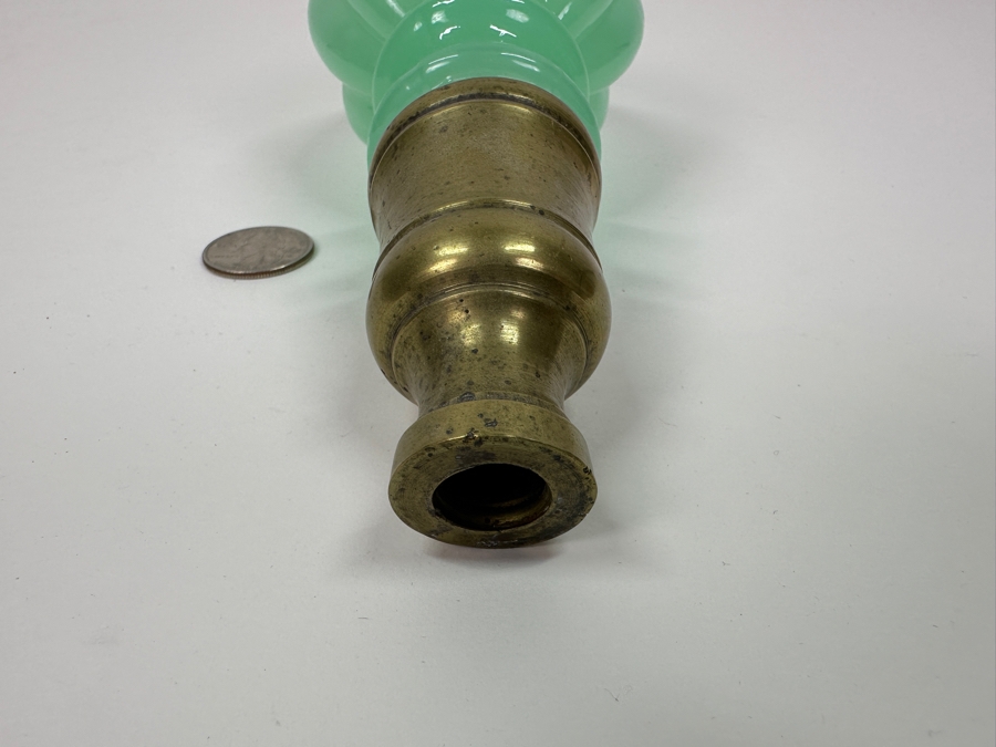 Antique Opaline Glass: Green Newel Post 7.5'L [Photo 4]