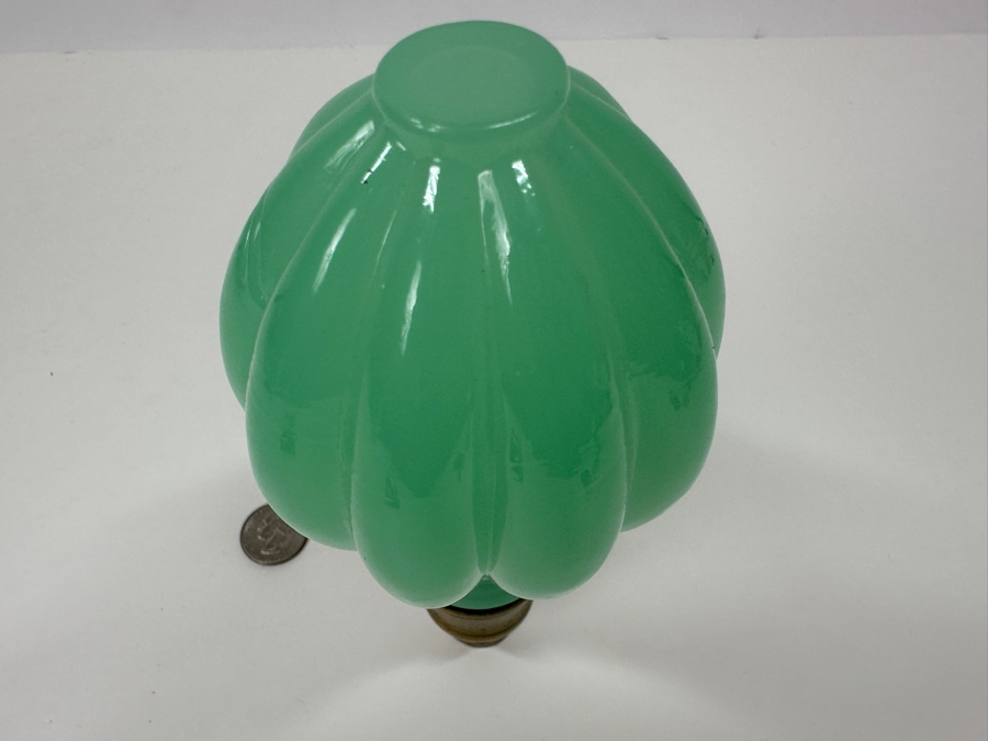 Antique Opaline Glass: Green Newel Post 7.5'L [Photo 7]