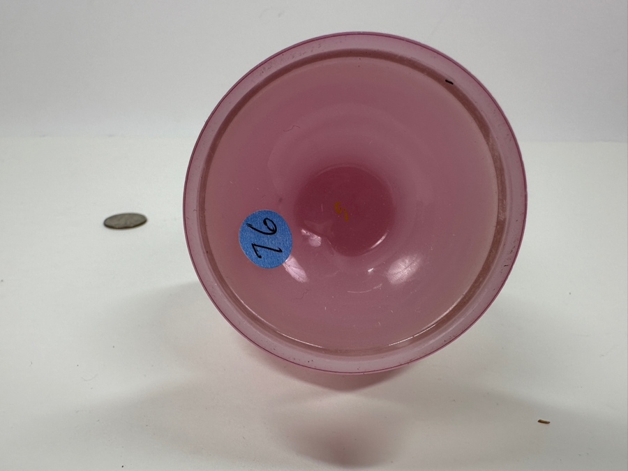 Antique Opaline Glass: Pink Bud Vase With Gold Decor 7'H Appraised $175 [Photo 6]