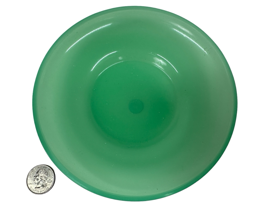 Antique Opaline Glass: Green Underplate 6.5'H Appraised $25 [Photo 1]