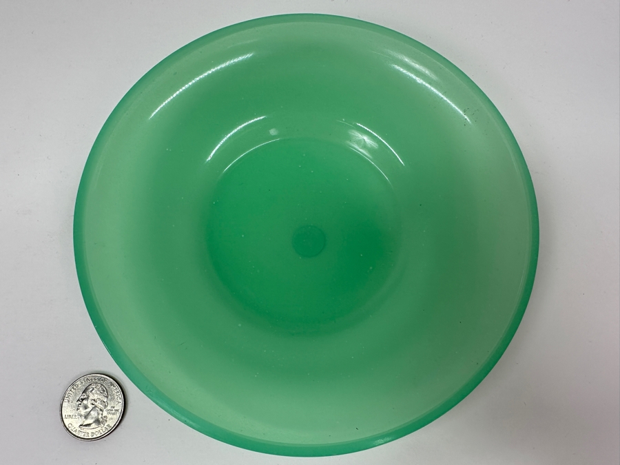 Antique Opaline Glass: Green Underplate 6.5'H Appraised $25 [Photo 2]