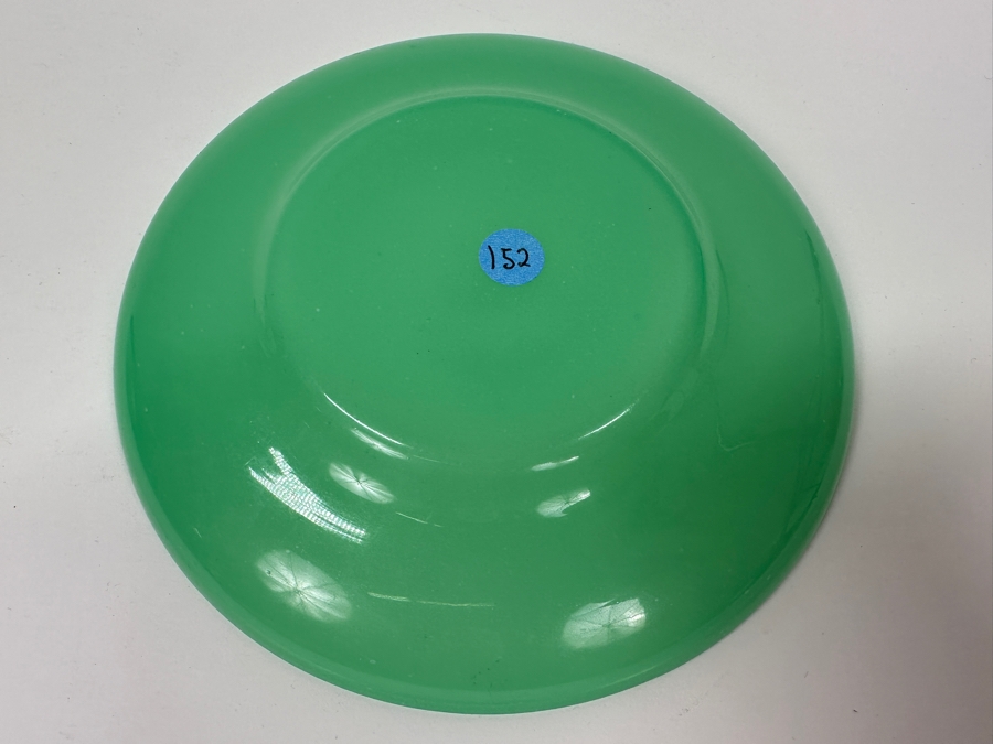 Antique Opaline Glass: Green Underplate 6.5'H Appraised $25 [Photo 4]