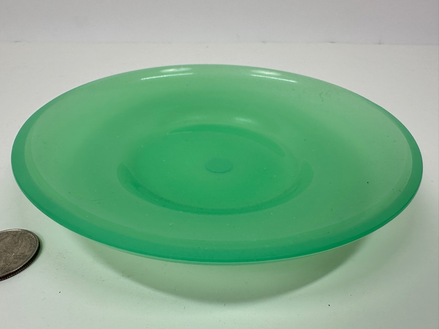 Antique Opaline Glass: Green Underplate 6.5'H Appraised $25 [Photo 3]