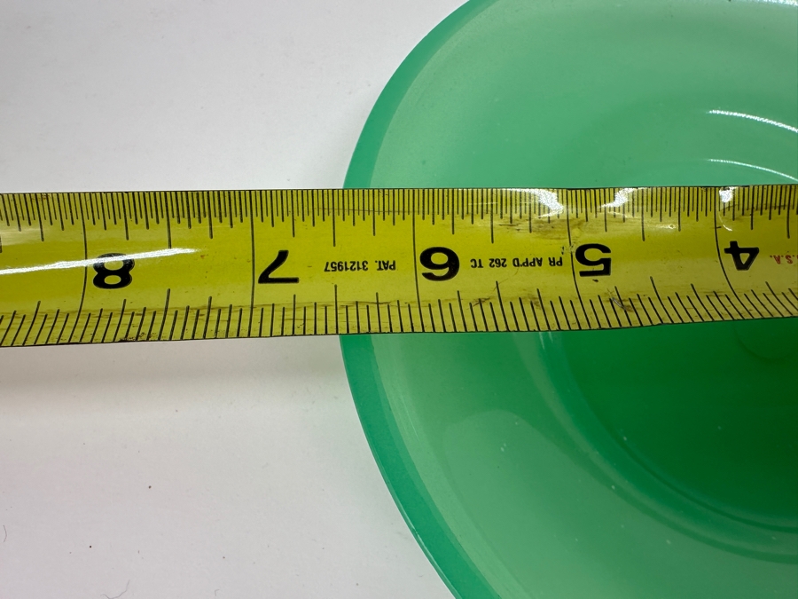 Antique Opaline Glass: Green Underplate 6.5'H Appraised $25 [Photo 5]